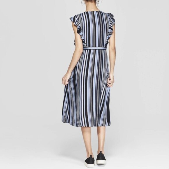 Xhilaration Striped Button Midi Dress XS | Cottagecore Coastal Cowgirl Fall - Picture 2 of 10